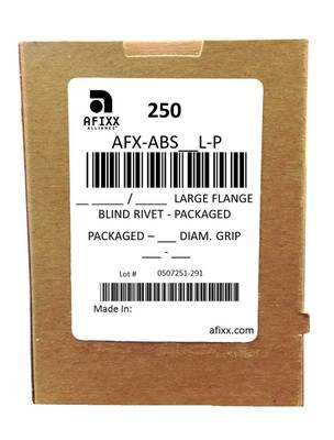 AFX-ABS612L-P Aluminum/Steel 3/16" Open End Large Flange - Packaged